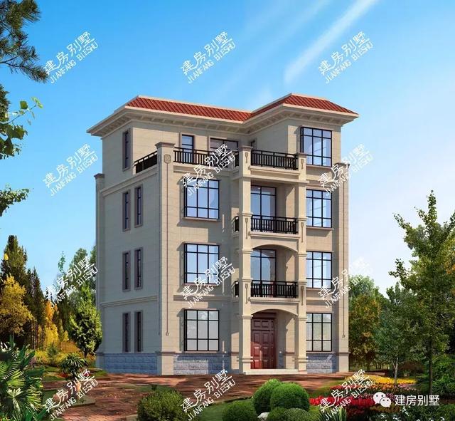 南北通透設(shè)計(jì)的四層農(nóng)村別墅設(shè)計(jì)圖，主體40多萬(wàn)，因?yàn)楝F(xiàn)在各種建房材料價(jià)格上漲較多，算是很經(jīng)濟(jì)的了。