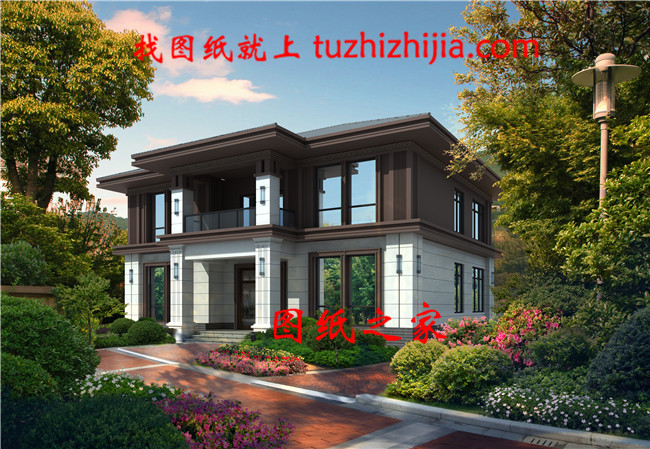 160平方米農村二層別墅設計效果圖帶CAD建筑圖