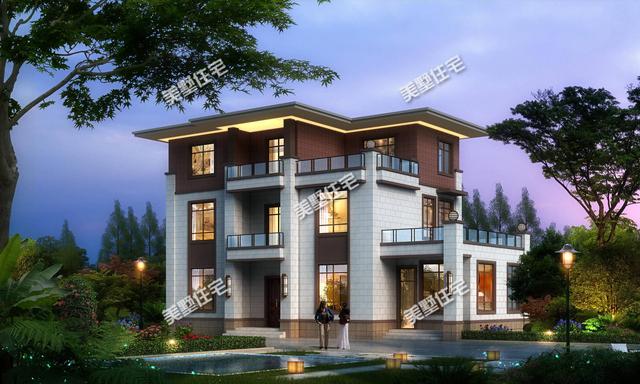 現代時尚農村自建三層別墅設計圖，建在村里絕對是風景線！