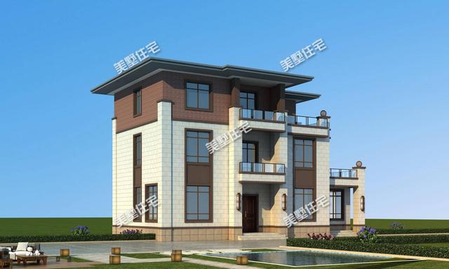 現代時尚農村自建三層別墅設計圖，建在村里絕對是風景線！