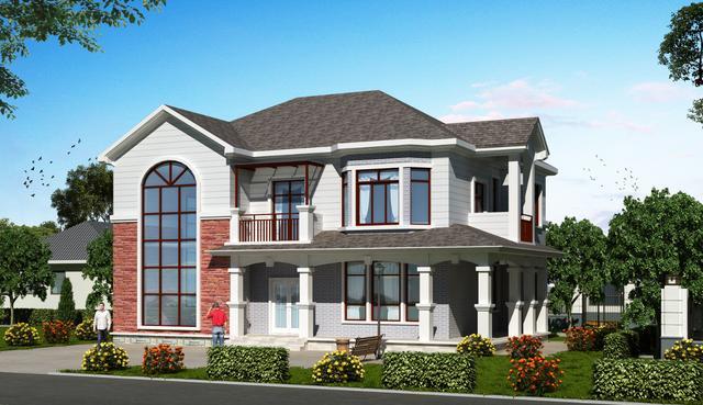 農村自建二層別墅設計圖，5室1廳，內部很寬敞，外觀很漂亮?；氐睫r村老家來居住養老，真的很不錯。