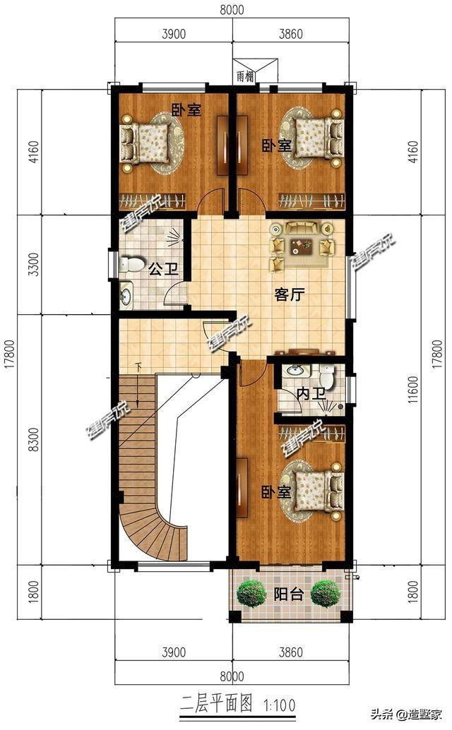 5套小面積農村別墅設計圖，在老家建房不需要多大氣，建個小面積的，造價不高，也經濟適用！