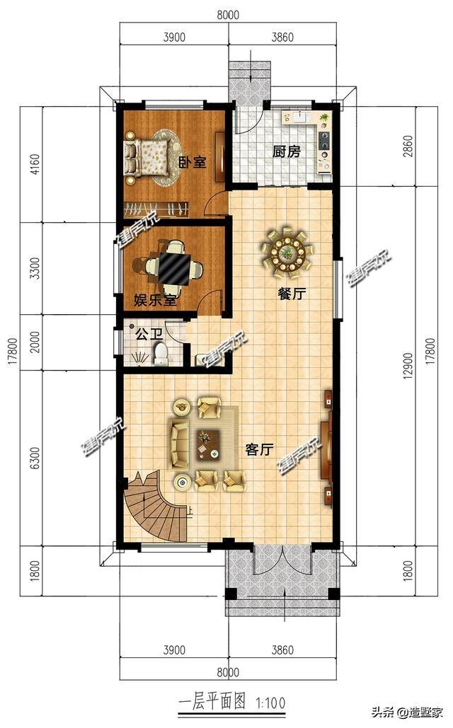5套小面積農村別墅設計圖，在老家建房不需要多大氣，建個小面積的，造價不高，也經濟適用！