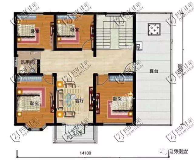 簡單實用的兩棟農村自建房設計圖，帶柴火房的戶型，弄個土灶方便家里老人使用。
