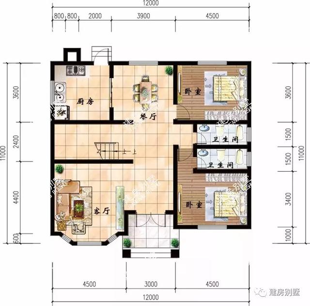 9款兩層自建房戶型，開間都是12米，每一款戶型的外觀和布局都非常好