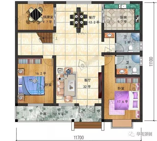 推薦兩款別致的一層自建房設計圖，每套的造價都不超20萬，效果很驚艷