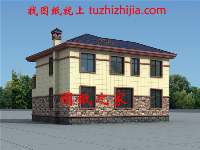 130平方米農村兩層別墅圖紙及效果圖12X11米