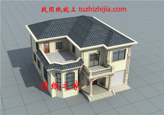 豪華二層別墅設計圖紙及效果圖,帶車庫,歐式別墅方案