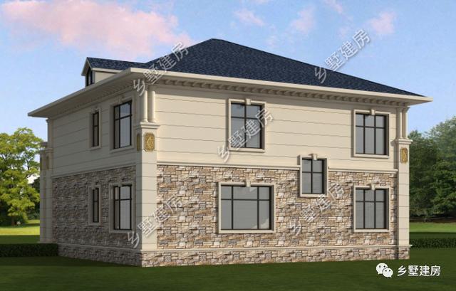 兩層簡歐風別墅設計圖，地下室+挑空客廳，功能齊全，樣式美觀。農村自建房中的完美選擇