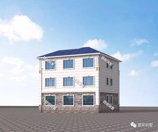 農村簡歐式風格別墅設計圖，客廳挑空，施工難度不大、造價不算太高