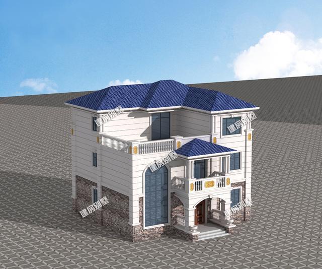 復(fù)式三層別墅設(shè)計圖，12.4×13.3米，布局合理，節(jié)省空間