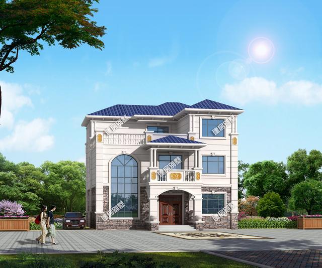 復(fù)式三層別墅設(shè)計圖，12.4×13.3米，布局合理，節(jié)省空間