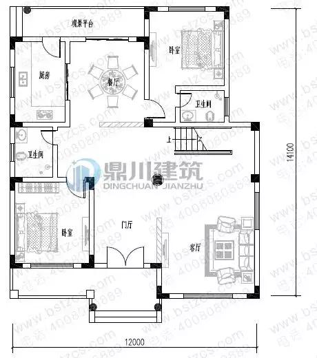 8款復式農村別墅設計圖，開間是農村最常見的12米面寬，看了肯定喜歡！