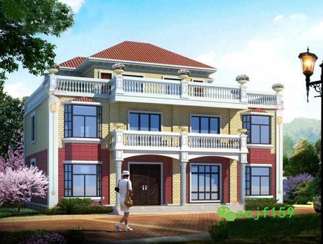 農村二層半自建別墅施工圖水電圖，18x12米，戶型美觀，造價經濟