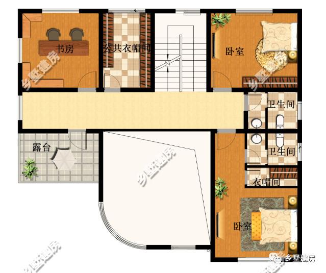 三層農(nóng)村別墅設(shè)計(jì)圖，造型別致，能建上這樣一棟別墅，也是非常有面子了