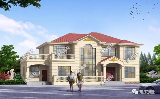 大面寬設計的兩棟自建房設計圖，第一棟配多邊形窗，采光好，第二棟面寬20米。