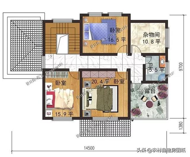3款帶柴火灶的農村別墅設計圖，二款二層經濟實用型，一款三層時尚大氣型