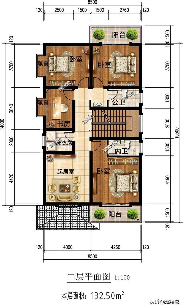 3款二層別墅設計圖，肯定是有一款是適合你的，快把圖紙收藏好了不后悔