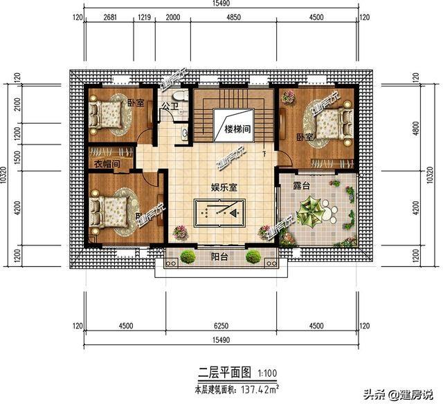 3款二層別墅設計圖，肯定是有一款是適合你的，快把圖紙收藏好了不后悔