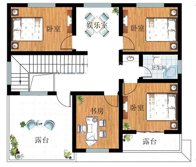 5棟農(nóng)村簡(jiǎn)約二層自建別墅設(shè)計(jì)圖，溫馨舒適，未來(lái)適合養(yǎng)老
