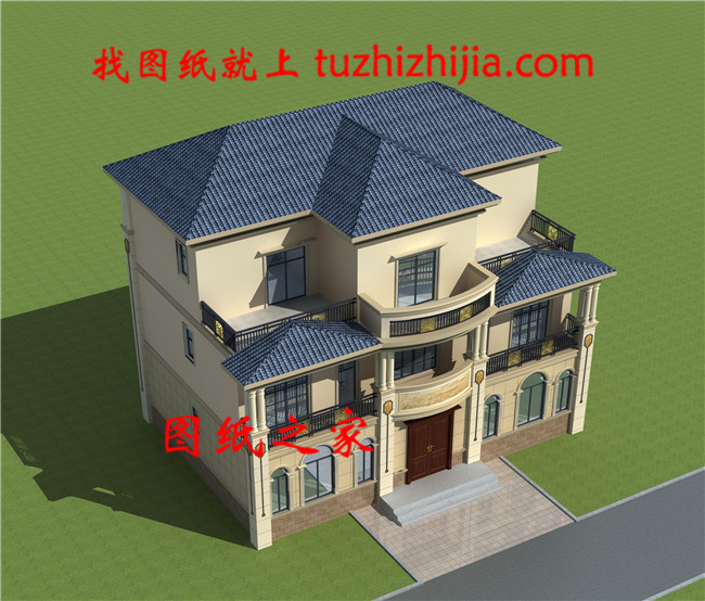 獨棟別墅戶型圖帶外觀效果圖，三層別墅設計方案推薦