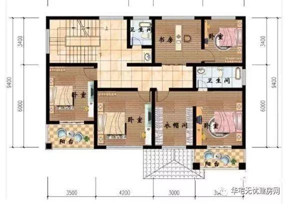 兩款進深9米的鄉村自建房設計圖方案，外觀簡單大氣
