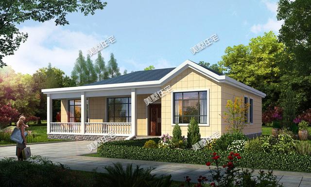 女兒花20萬建這棟一層別墅設計圖，從此以后村里人都羨慕不已！