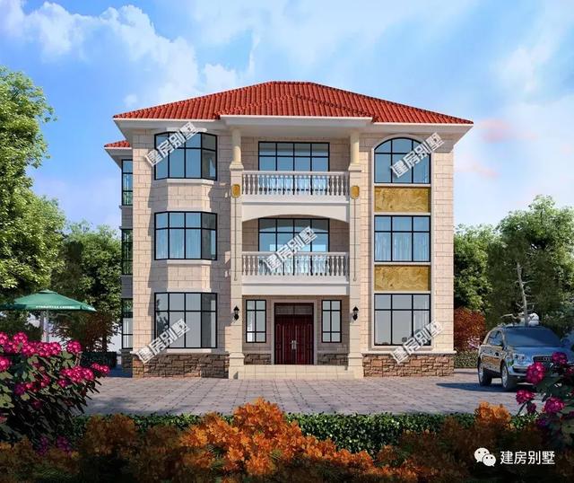 面寬12米左右的三層自建房設(shè)計圖，第一棟尺寸好外觀美布局好受歡迎，第二棟是三兄弟共用的疊拼房類型。