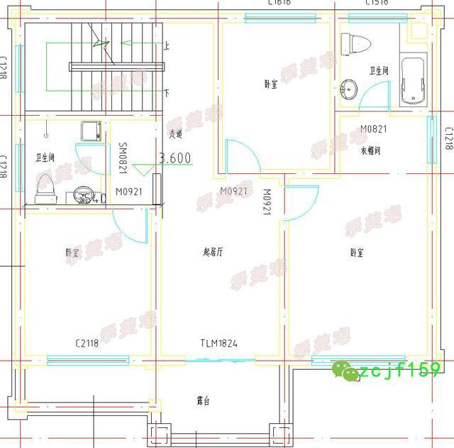 主體造價30萬110平米農村三層復式別墅設計圖，戶型大方寬敞。