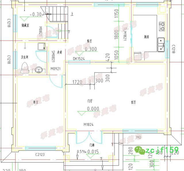 主體造價30萬110平米農村三層復式別墅設計圖，戶型大方寬敞。