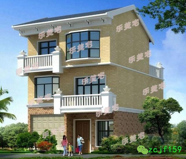 5套農村20萬左右三層住房別墅設計圖，外觀樸素淡雅，室內結構緊湊實用，采光透氣佳，帶大曬臺設計，觀景娛樂皆可。