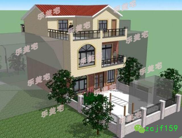 5套農村20萬左右三層住房別墅設計圖，外觀樸素淡雅，室內結構緊湊實用，采光透氣佳，帶大曬臺設計，觀景娛樂皆可。