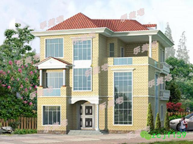 14x17米帶復式挑空客廳農村三層別墅設計圖，空間設計合理，帶多個休閑娛樂室，可帶多個親朋好友一起娛樂，一起享受休閑的假