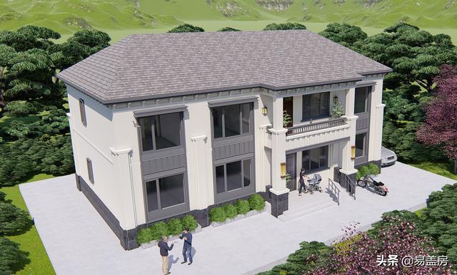 新中式別墅設計圖，平面布局十分規整，符合業主要求和家人的使用習慣