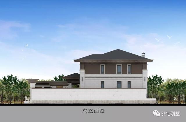 河北兩層新中式合院別墅設計圖，24x35米，前庭后院，小橋流水