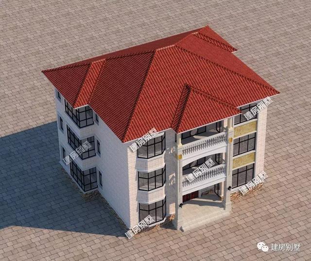 開間12米左右的三層自建房設計圖，戶型周正，能滿足基本生活需要