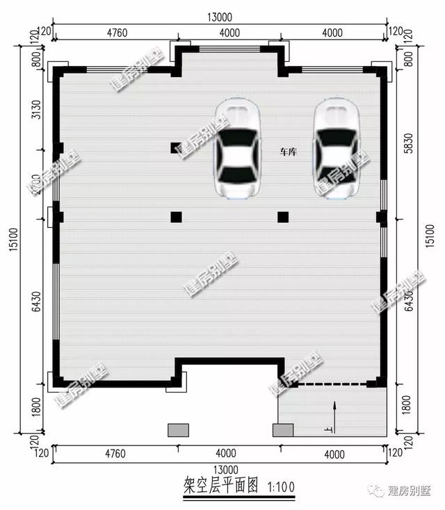 帶架空層四層豪華別墅設計圖，室內(nèi)外都很大氣