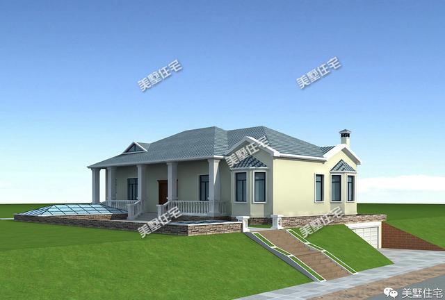 經濟實用的農村一層小別墅設計圖，磚混結構，主體造價18萬左右。