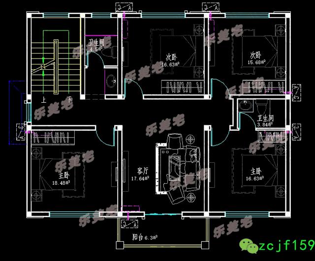 三層別墅圖紙全套設計圖，戶型漂亮，空間布局合理。