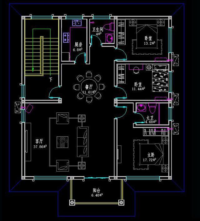 三層別墅圖紙全套設計圖，戶型漂亮，空間布局合理。