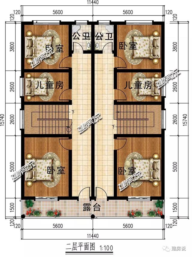 經濟又實用的兄弟雙拼別墅設計圖，家有兩兄弟的這樣建經濟又劃算。