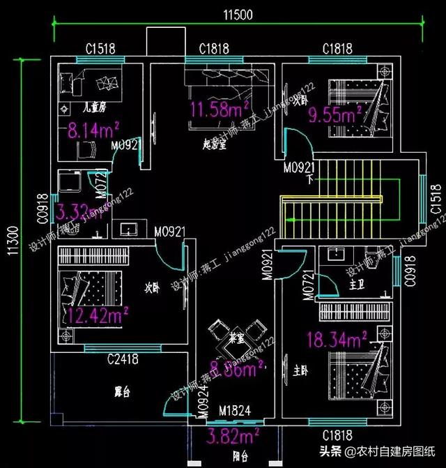 最實用的二層農村別墅設計圖，兩種尺寸，不一樣的布局