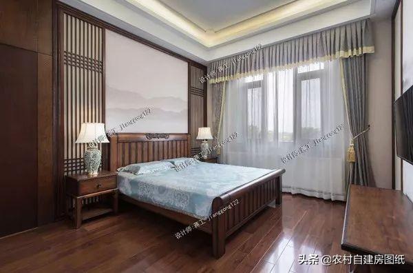 新中式三合院別墅設計圖，整個外觀都非常的有質感