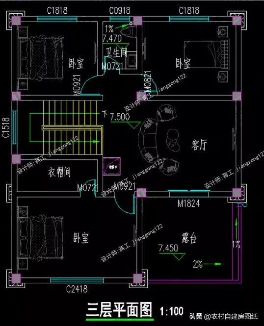 4款豪氣沖天的三層歐式別墅設計圖，非常經濟的歐式小洋樓