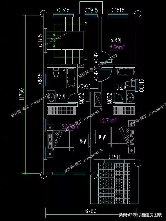 12款三層農村別墅設計圖，主題造價20萬，占地100平方米左右