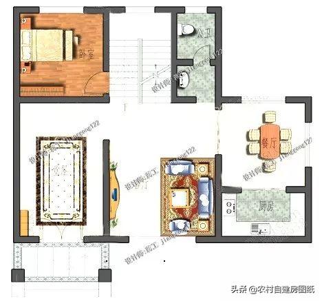 12款三層農村別墅設計圖，主題造價20萬，占地100平方米左右