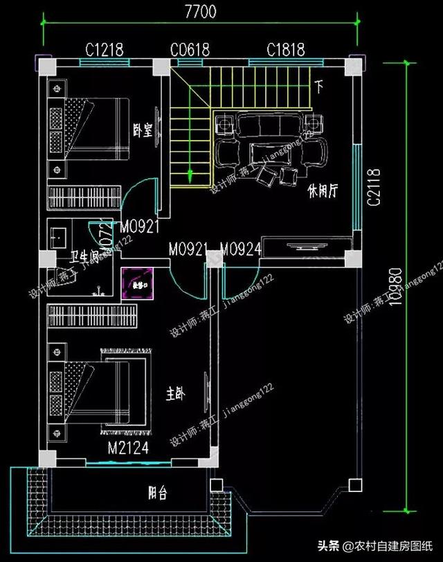 12款三層農村別墅設計圖，主題造價20萬，占地100平方米左右