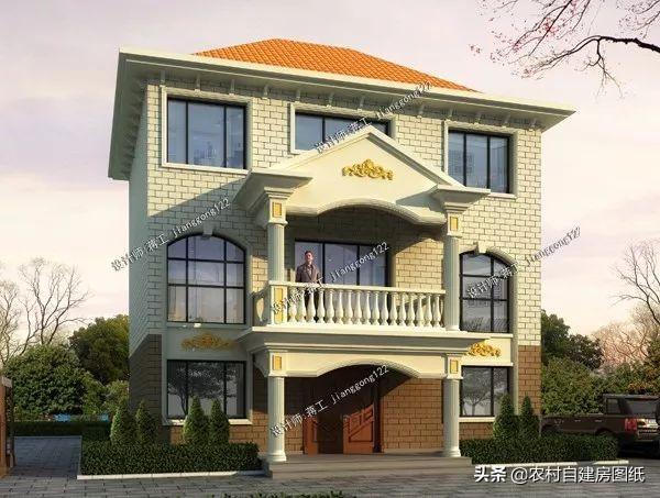 12款三層農村別墅設計圖，主題造價20萬，占地100平方米左右