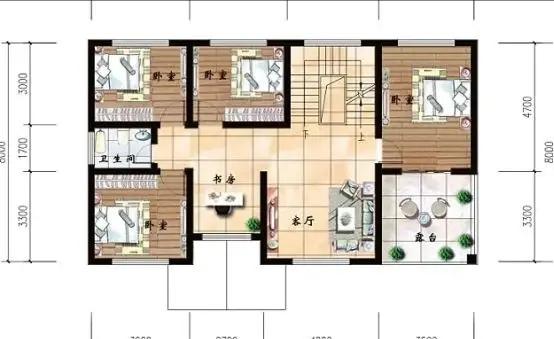 農村三層實用耐看帶車庫自建別墅設計圖，室內采光通風，戶型美觀實用