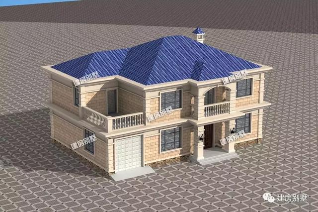 2棟兩層自建房設計圖，第一棟配單獨的大堂屋，第二棟帶車庫